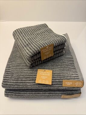 4pc COMMON THREAD Eco-Melange Bamboo Zero Twist Bath Towel Set